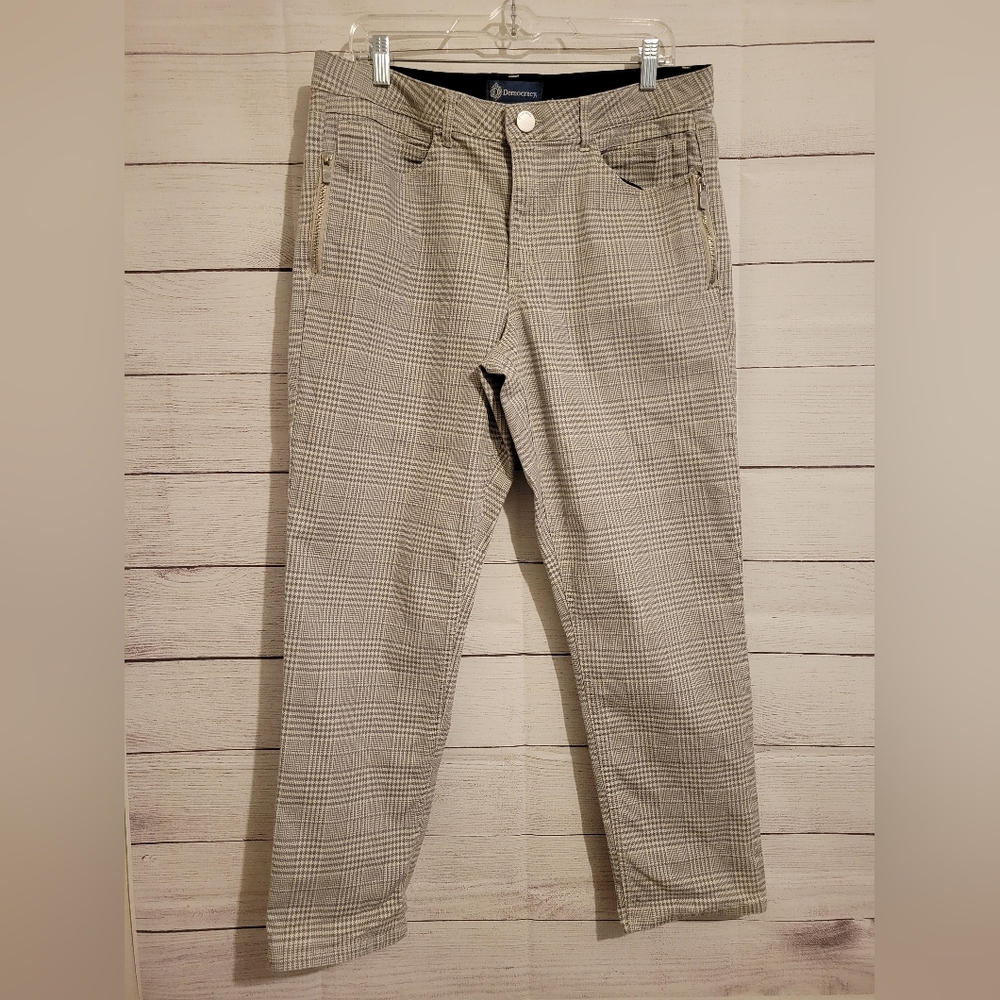 Democracy “Ab"solution Plaid  Ankle Skimmer Pants Size 16